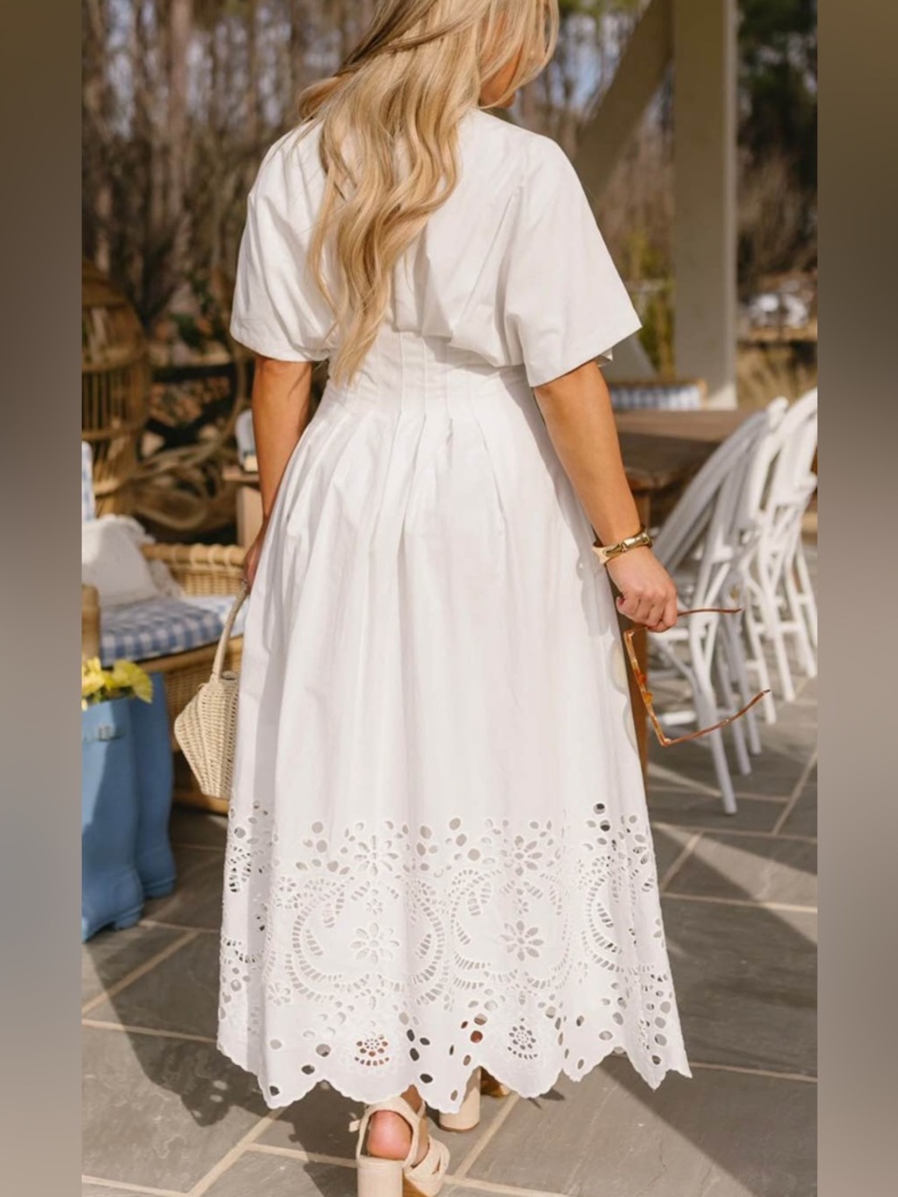 vestique White Eyelet Maxi Shirt Dress - Picture 2 of 4